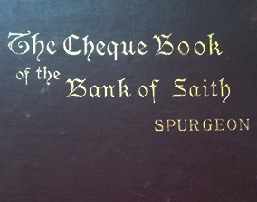 Antique burgundy cover of C.H. Spurgeon's Cheque Book Of The Bank Of Faith