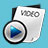 A small blue video icon